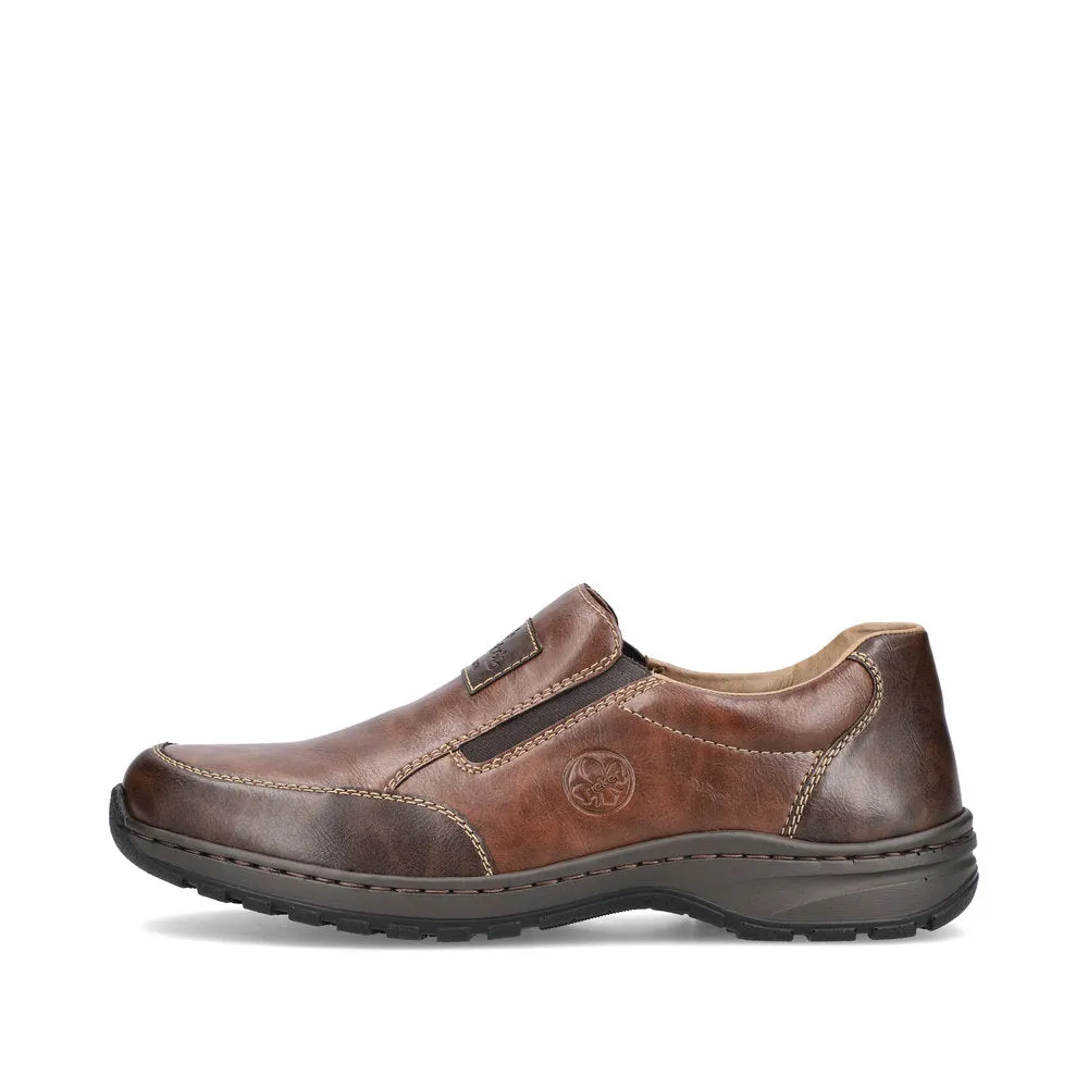 Rieker 03354-26 Mens Brown Leather Slip On Shoes