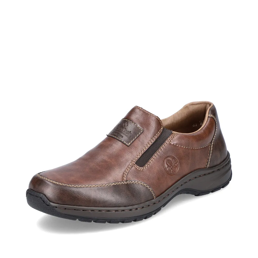 Rieker 03354-26 Mens Brown Leather Slip On Shoes