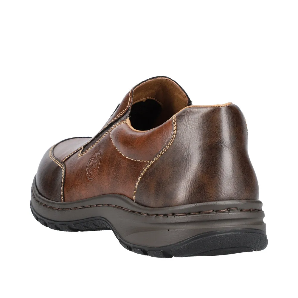 Rieker 03354-26 Mens Brown Leather Slip On Shoes