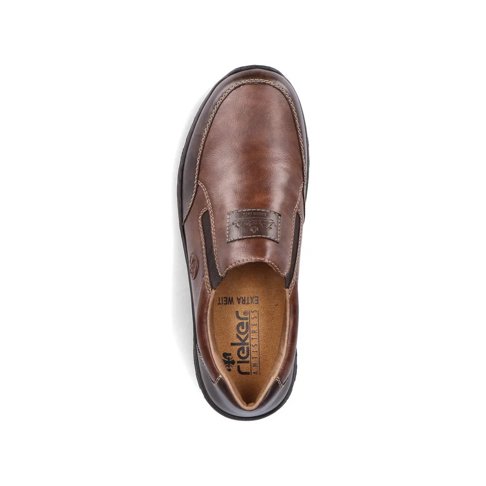 Rieker 03354-26 Mens Brown Leather Slip On Shoes