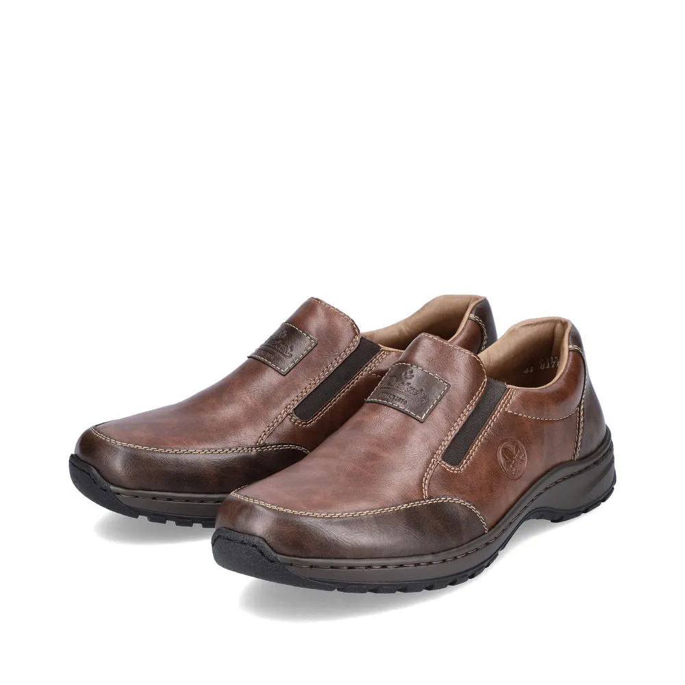 Rieker 03354-26 Mens Brown Leather Slip On Shoes