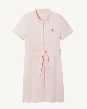 Robe polo femme en coton biologique Rose clair Valencia