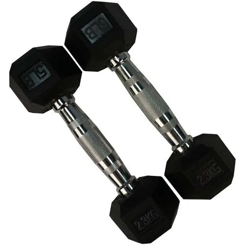 Rubber Hexagon Dumbbell (Pair)(Torque Fitness)