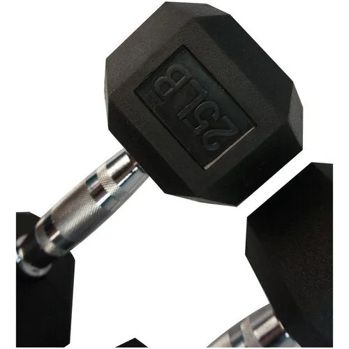 Rubber Hexagon Dumbbell (Pair)(Torque Fitness)