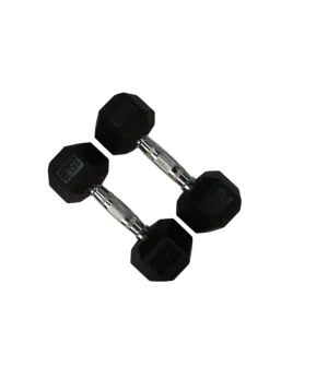 Rubber Hexagon Dumbbell (Pair)(Torque Fitness)