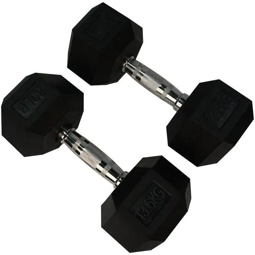 Rubber Hexagon Dumbbell (Pair)(Torque Fitness)