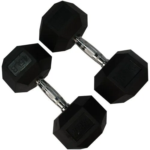 Rubber Hexagon Dumbbell (Pair)(Torque Fitness)