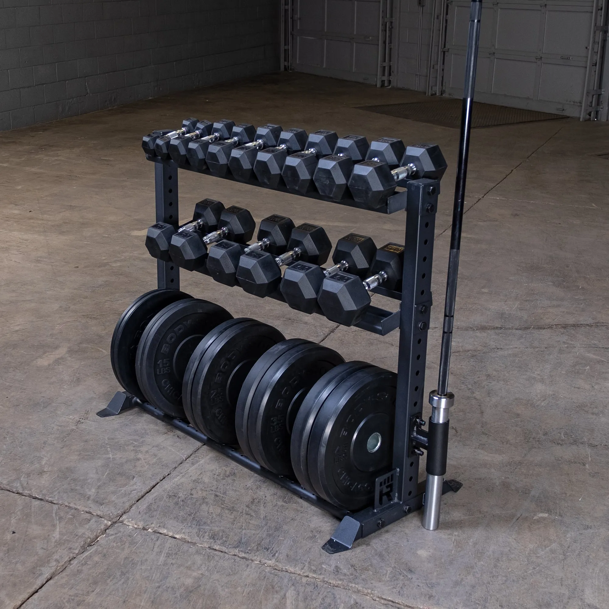 Rugged Series Weight Plate & Dumbbell Rack (Rack Only, Weights Not Included)