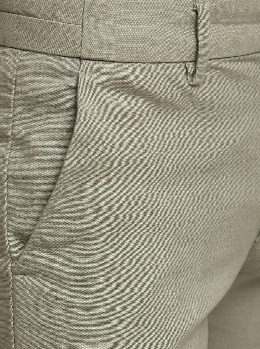 Sand Dollar Solid Super Slim Fit Casual Trouser | Greenfibre