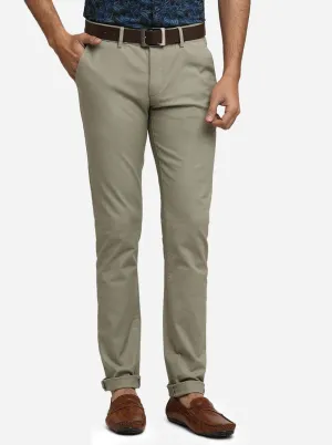 Sand Dollar Solid Super Slim Fit Casual Trouser | Greenfibre