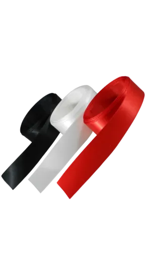 Satin Pointe Shoe Ribbon - Black & Red