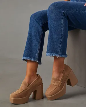 Sergio Suede Platform Heeled Loafers