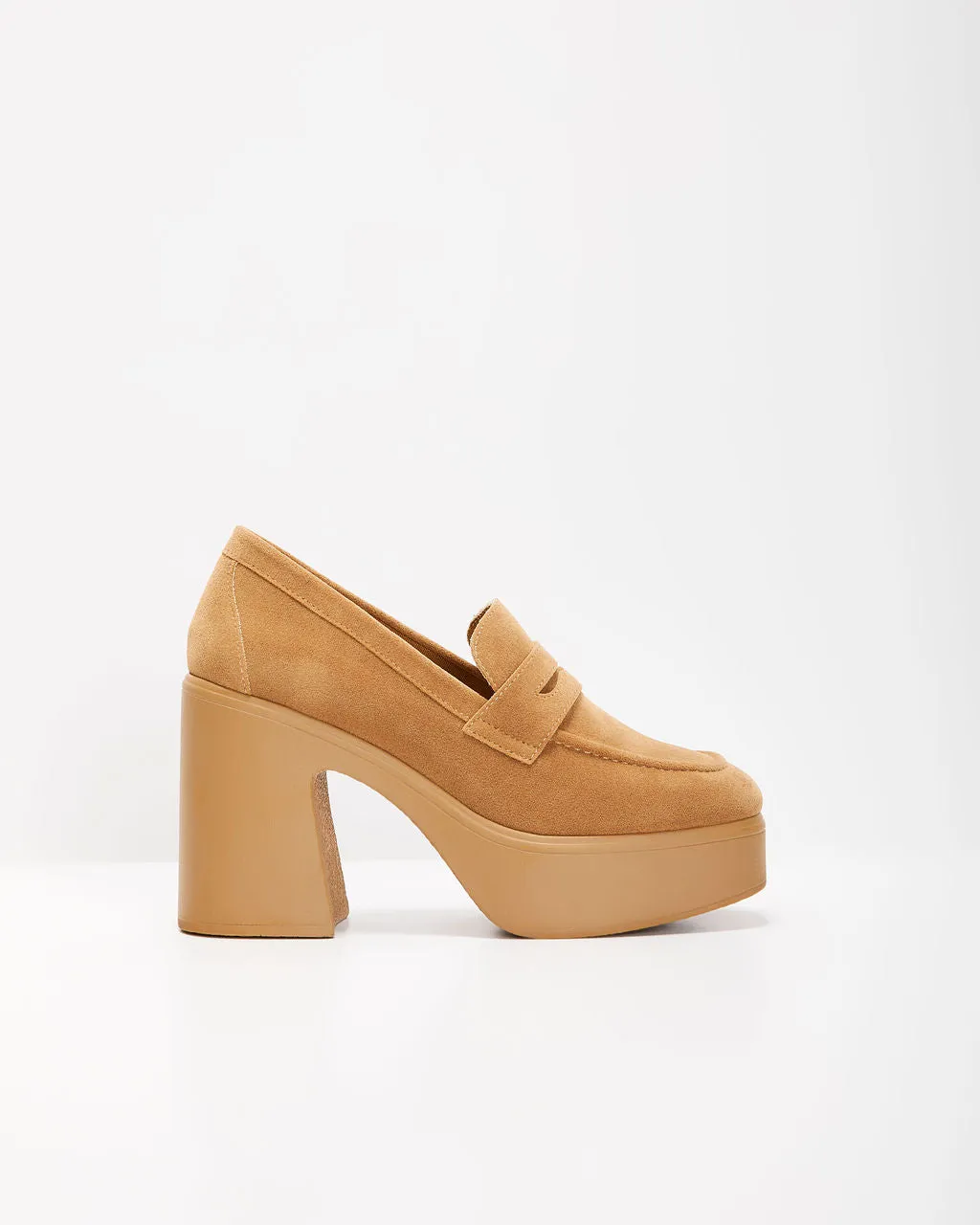 Sergio Suede Platform Heeled Loafers