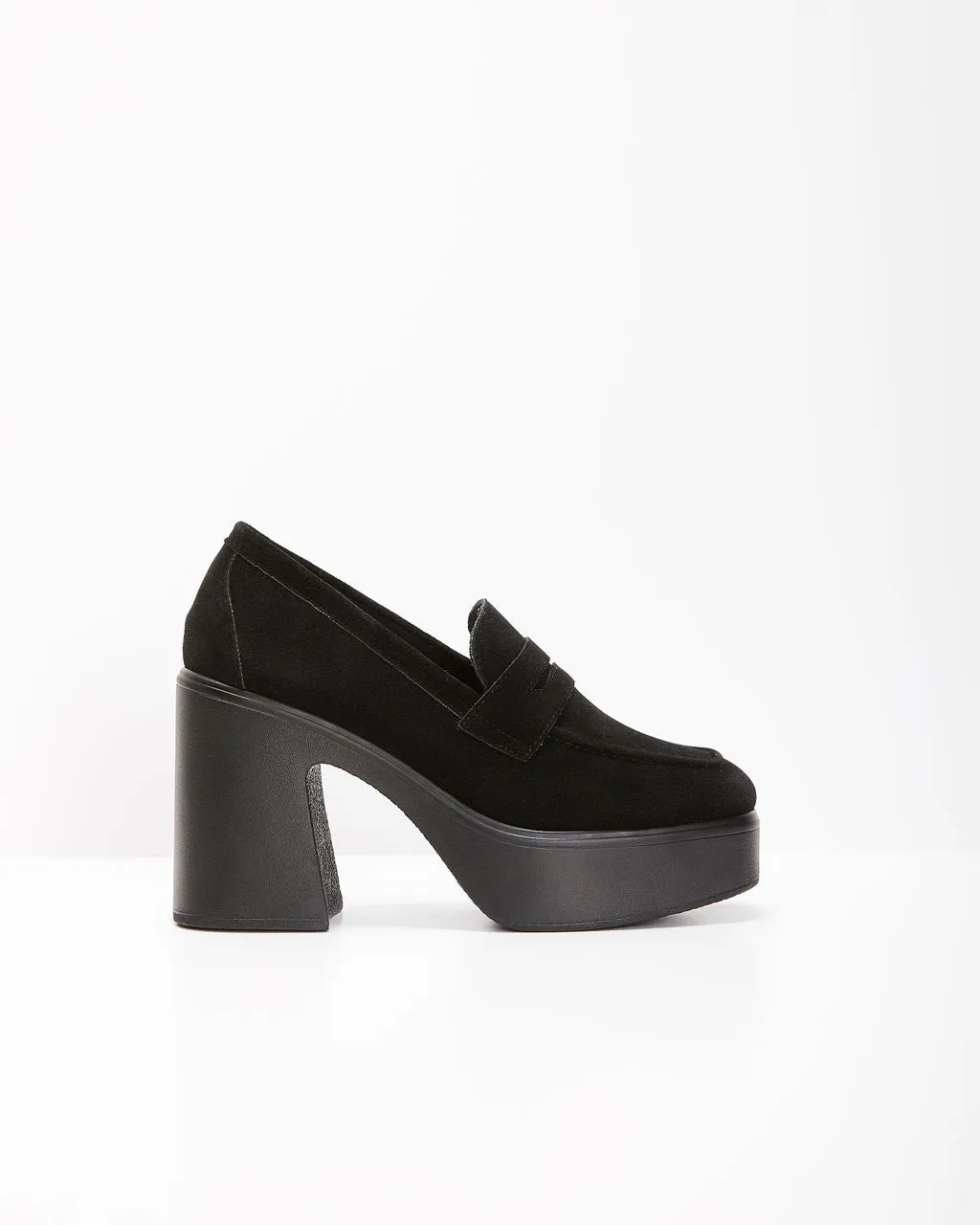 Sergio Suede Platform Heeled Loafers