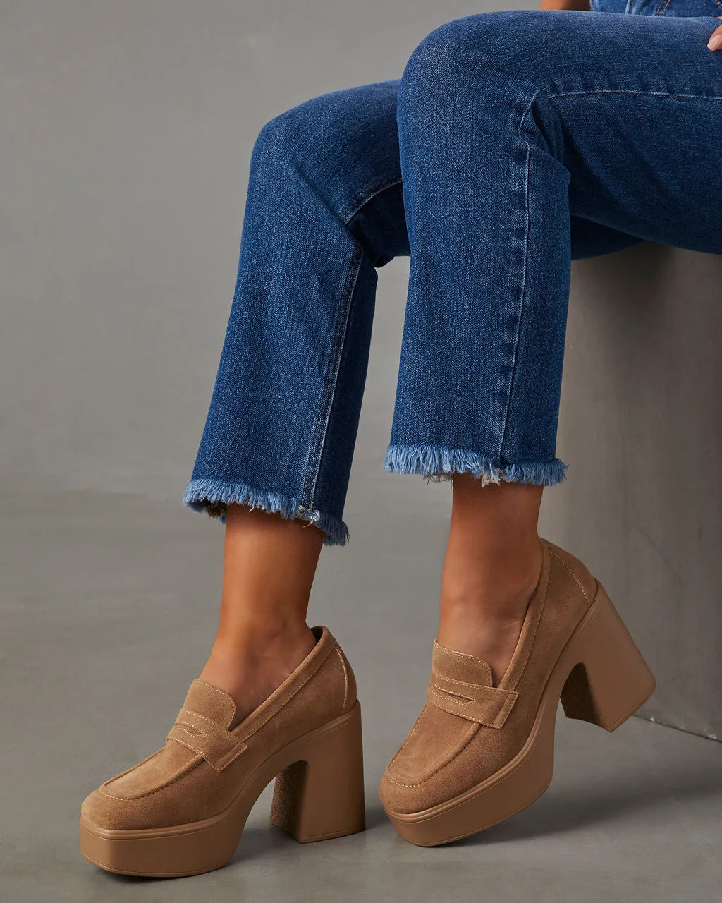 Sergio Suede Platform Heeled Loafers