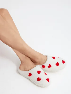 Shiraleah Hearts Slippers, Ivory