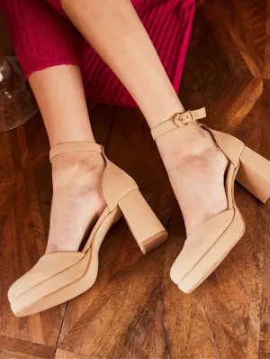 Sigh Vegan Suede Platform Heels | Latte