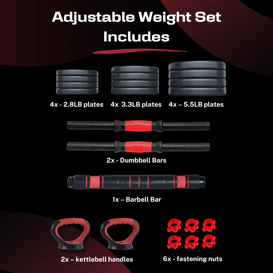 SIX-IN-ONE ADJUSTABLE WEIGHT SET