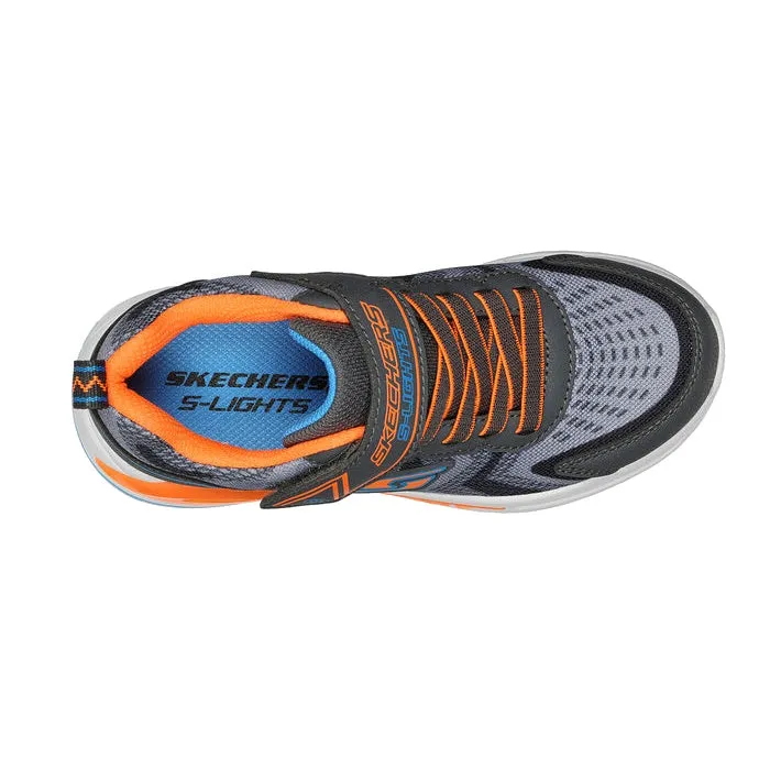 Skechers Boys Light Ups SLights Tri-Namics Grey Orange