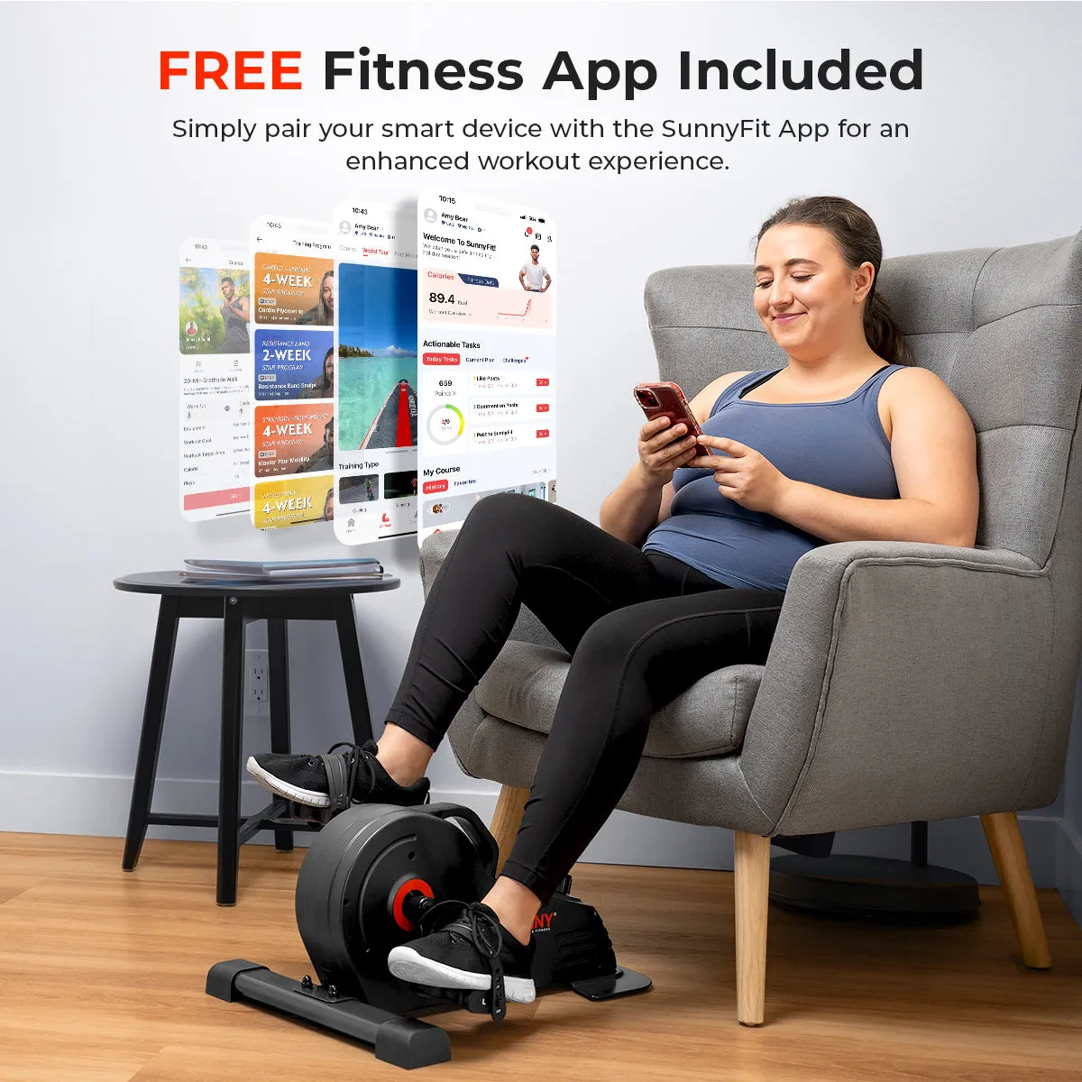 Smart Low-profile Magnetic Mini Exercise Bike