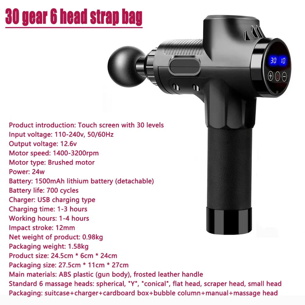 Smart Touch Screen Massage Gun High Frequency Body