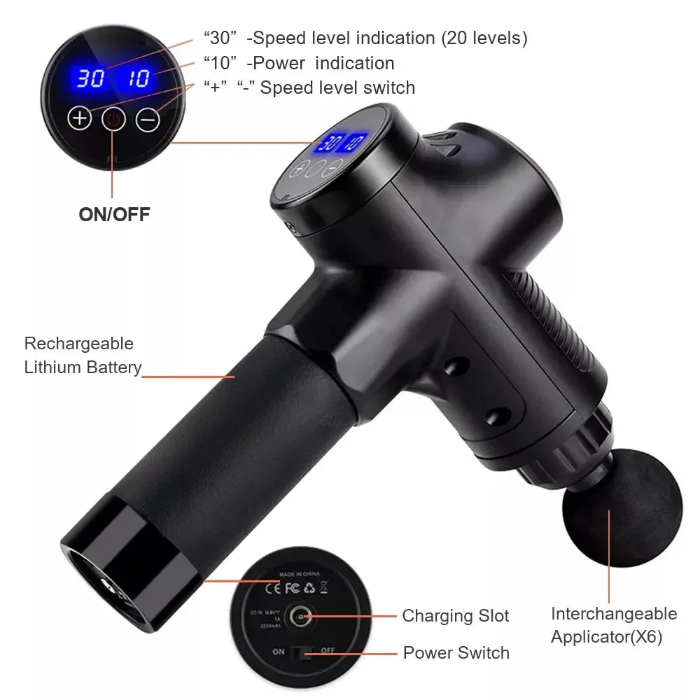 Smart Touch Screen Massage Gun High Frequency Body