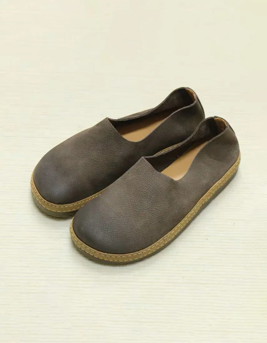 Spring Comfy Soft Leather Slip-on Flats