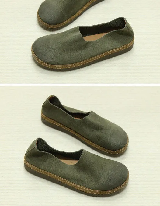 Spring Comfy Soft Leather Slip-on Flats