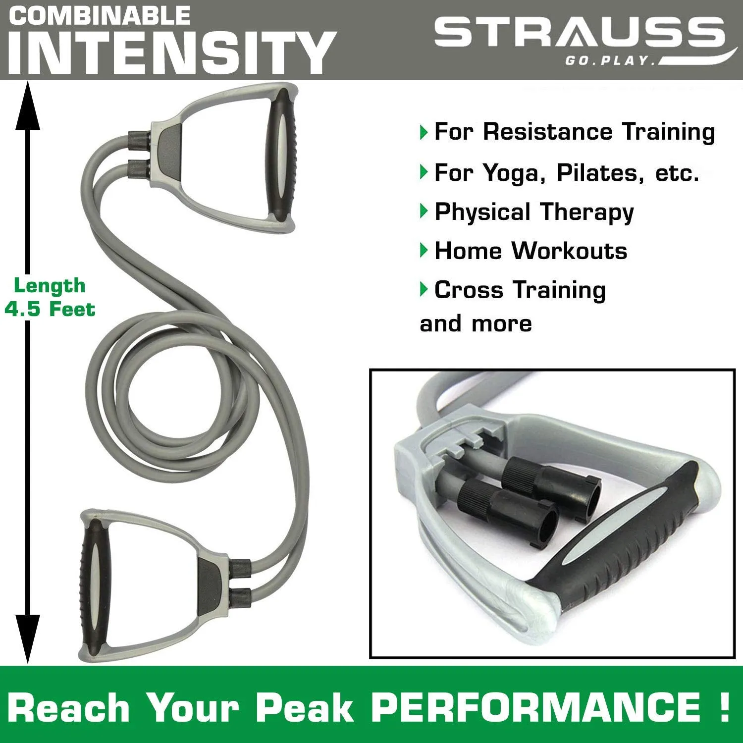 Strauss Double Toning Tube, (Grey), Yoga Soft Chest Expander and Tummy Trimmer Pro