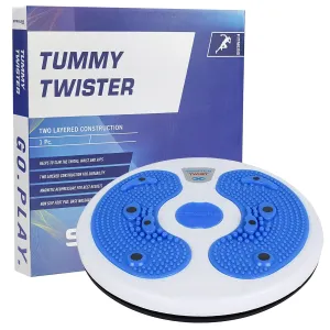 Strauss Tummy Twister | Tummy Trimmer, Abs Roller & Tummy Shaper for Women & Men | Fat Burner Slimming Machine with Non-Slip Surface | Ideal Exercise Equipment For Home,(Blue)