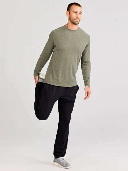 tasc Performance Men's Carrollton Long Sleeve Fitness T-Shirt in Cactus Heather