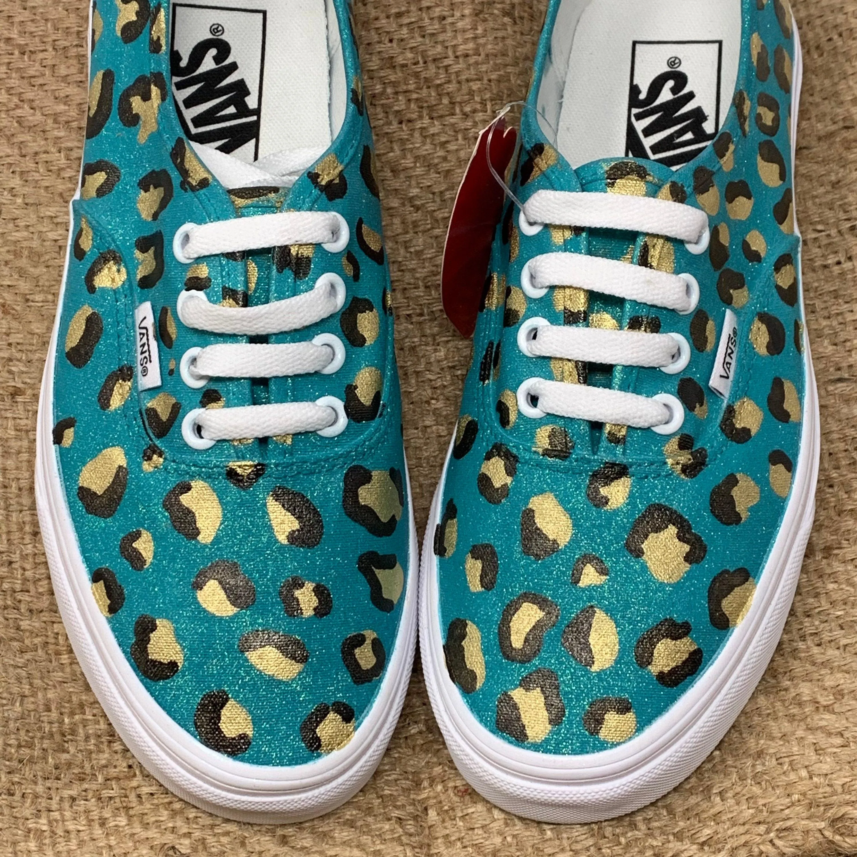 Teal & Gold Leopard Print Shoes