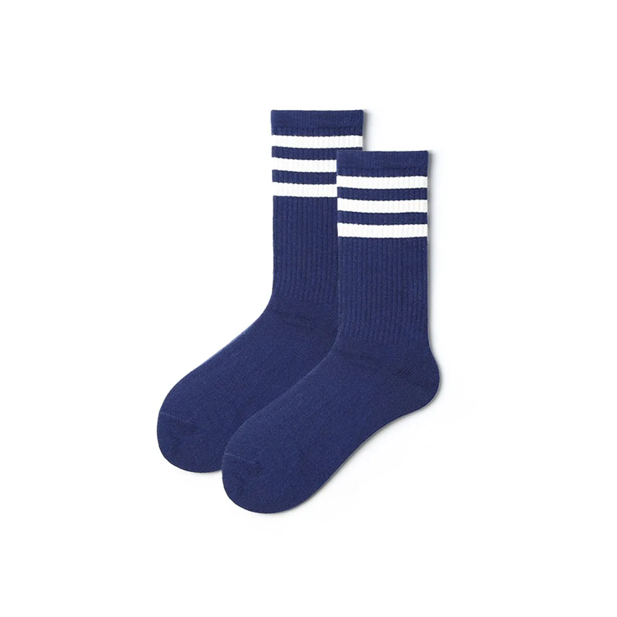 Three Stripes All-season Men 3pcs Sport Over-calf Socks Set