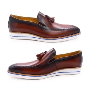 Timeless Genuine Leather Full Grain Insole Tassel Decorated Loafers