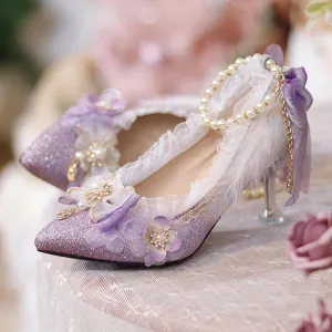 Uniwim Purple Bow Flower Shoes SE22576