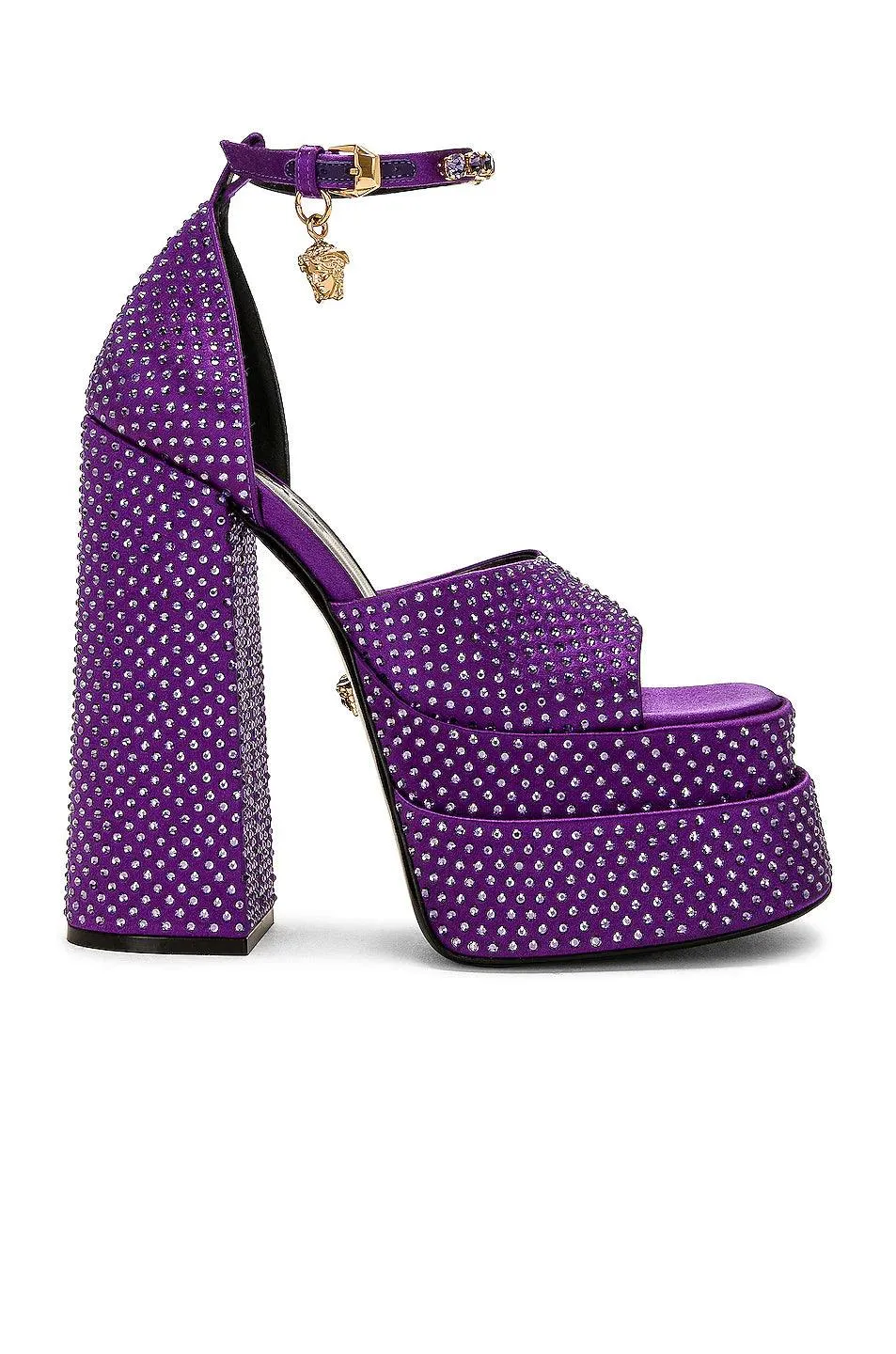 Versace Medusa Aevitas Embellished Platform Sandals