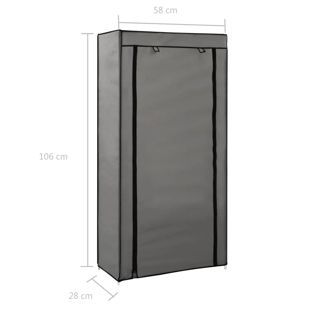 vidaXL Shoe Cabinet with Cover Grey 58x28x106 cm Fabric