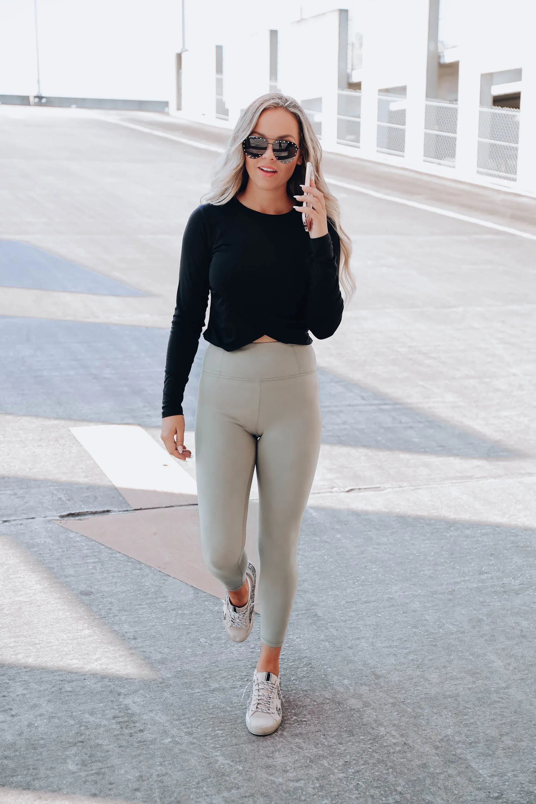 Vitality Long Sleeve Crop Top - Black