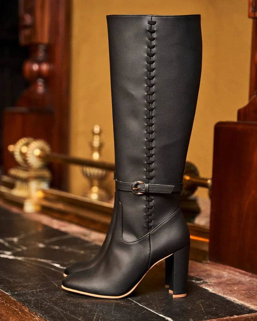 Westminster Vegan Leather Knee Boots | Black