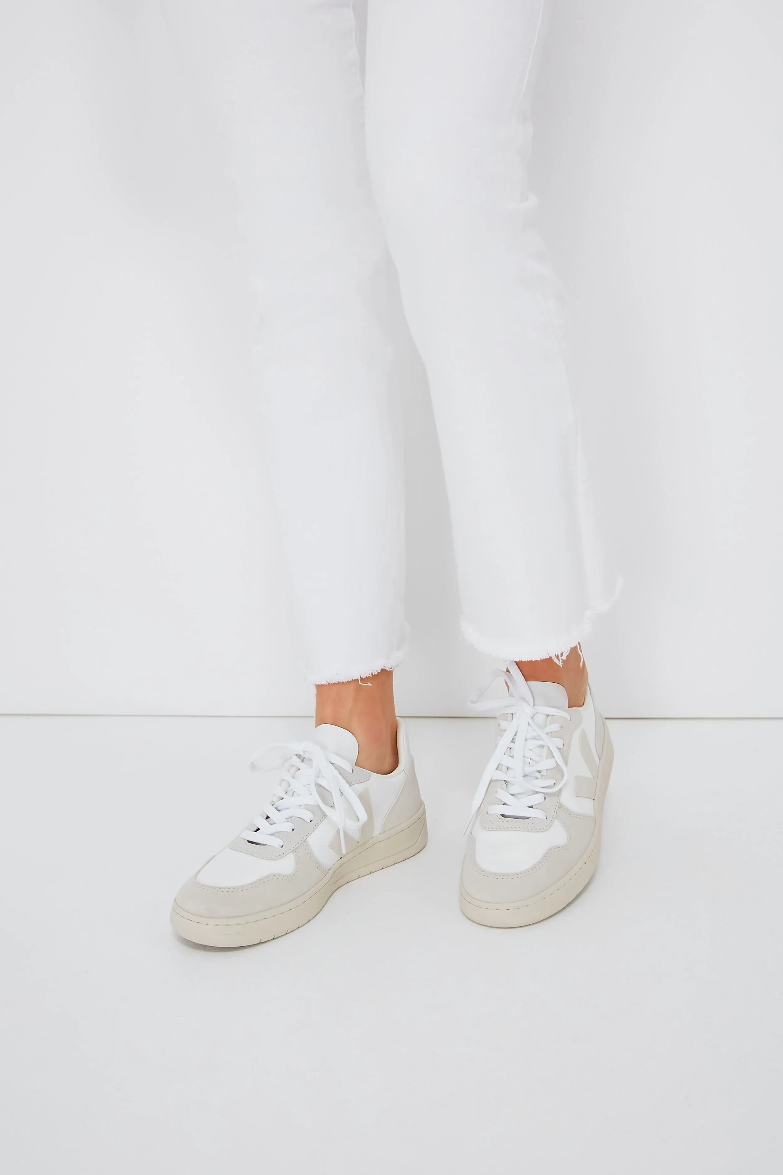 White Natural Pierre V-10 Sneakers