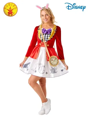 WHITE RABBIT ALICE IN WONDERLAND LADIES COSTUME, ADULT