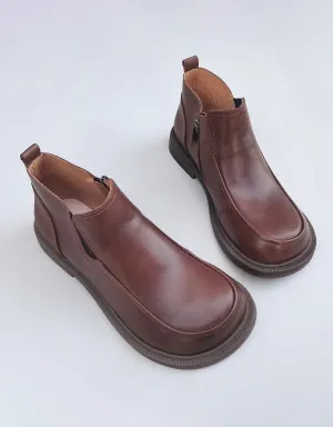 Wide Toe Box Retro Leather Boots for Men