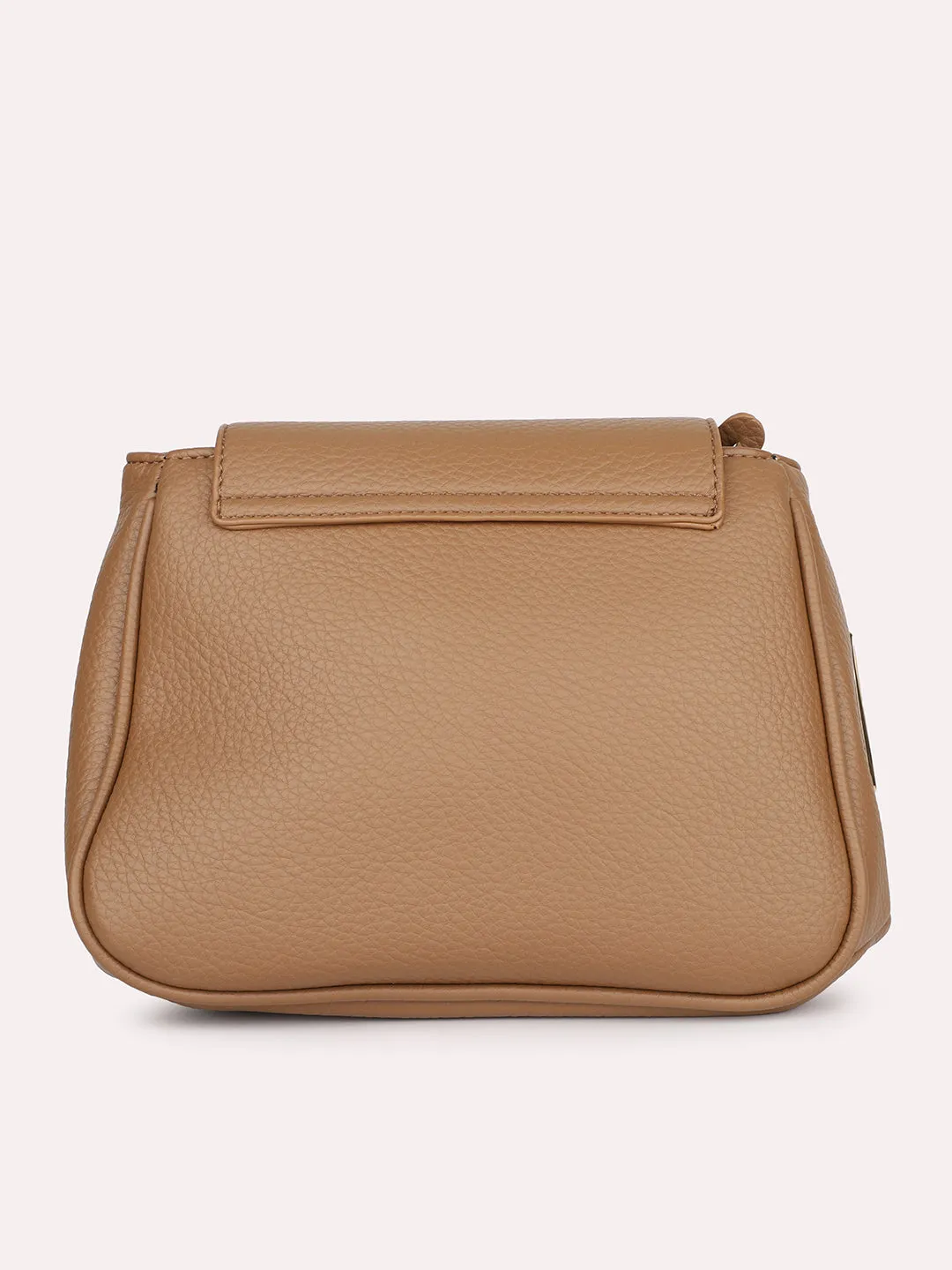 Women Brown Solid Structured Sling Bag