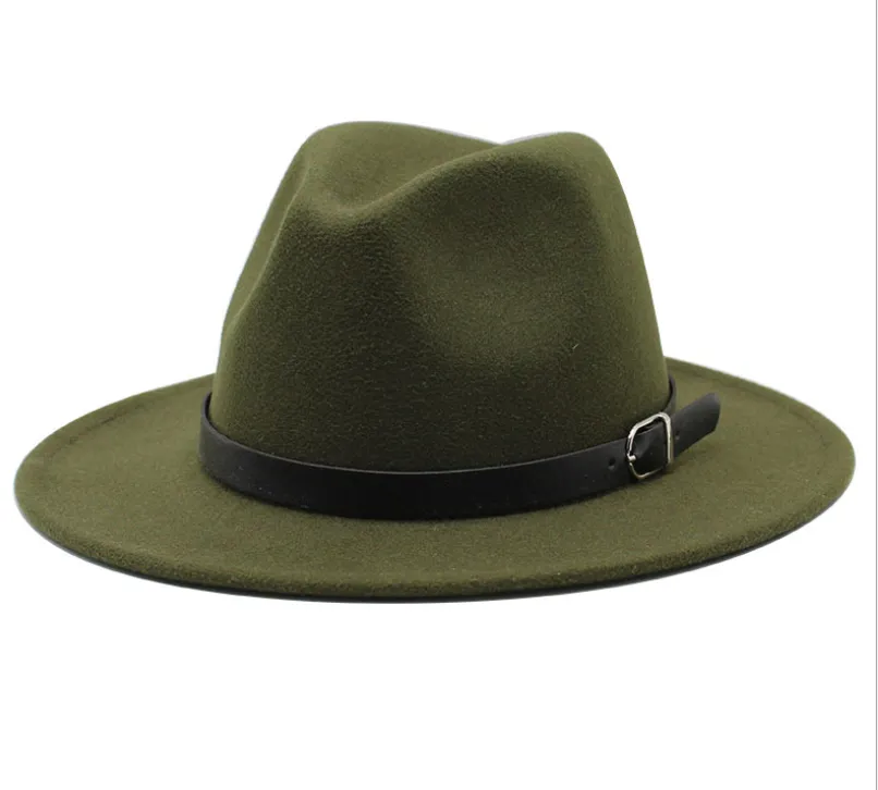 Wool Vintage Gangster Trilby Felt Fedora Hat With Wide Brim Gentlemen and Ladies