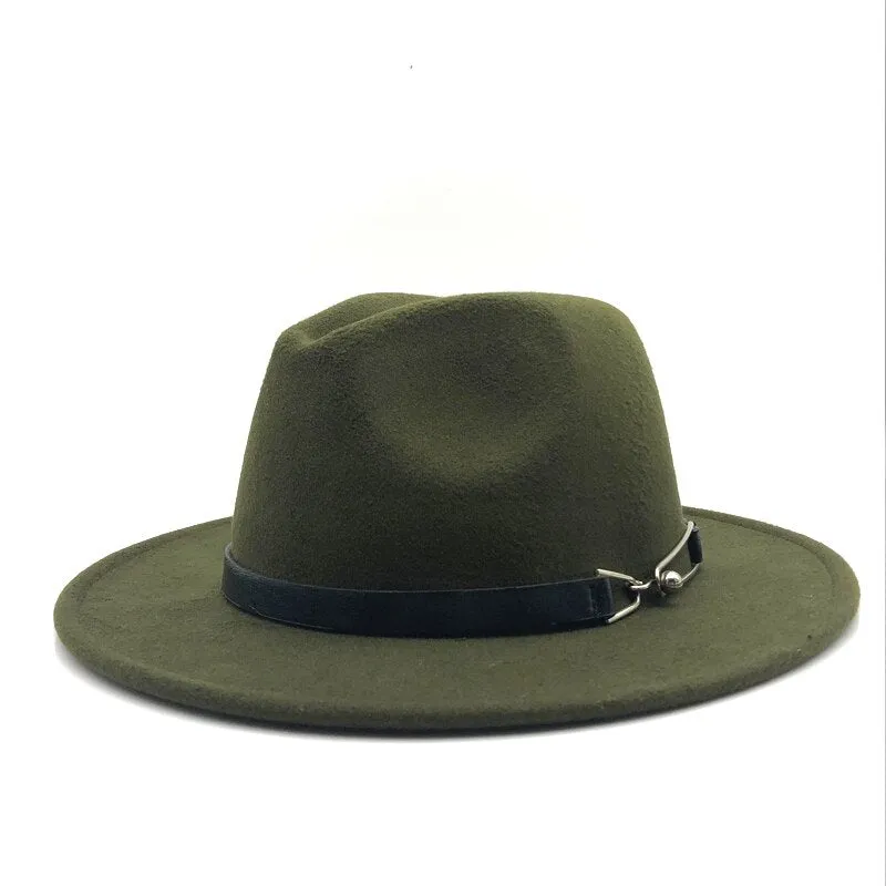 Wool Vintage Gangster Trilby Felt Fedora Hat With Wide Brim Gentlemen and Ladies