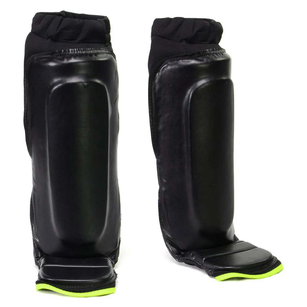 X-Fitness XF1000 Black and Green Hybrid Kickboxing MMA Shin Guards