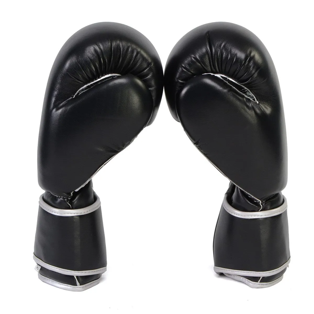 X-Fitness XF2000 Gel Boxing Kickboxing Punching Bag Gloves-BLK/SILVER