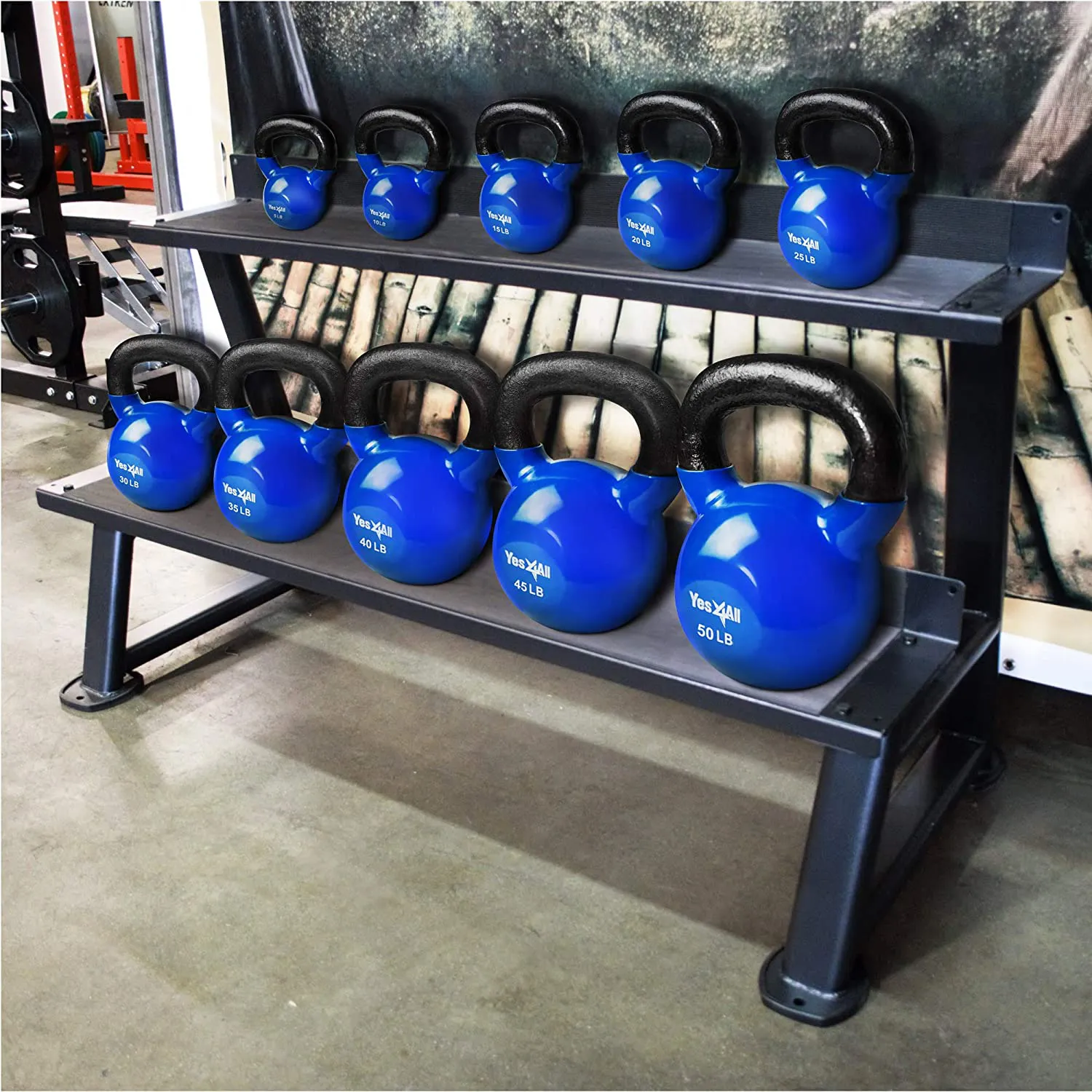 Yes4All Vinyl Coated Kettlebells – Weight Available: 5, 10, 15, 20, 25, 30, 35, 40, 45, 50 lbs